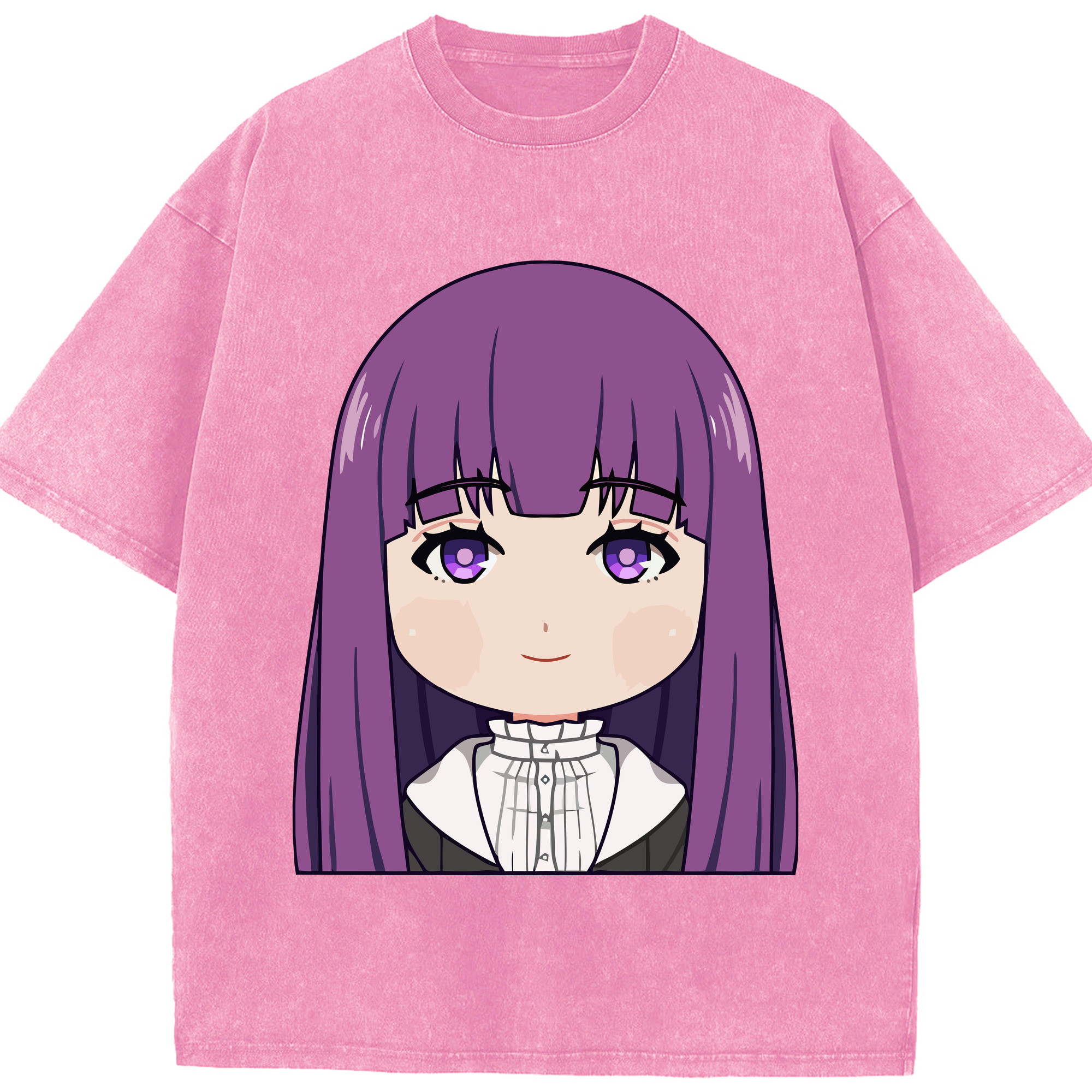 （画像用） 葬送のフリーレン Frieren 綿100% ヴィンテージ風 半袖Tシャツ（フロントプリント）